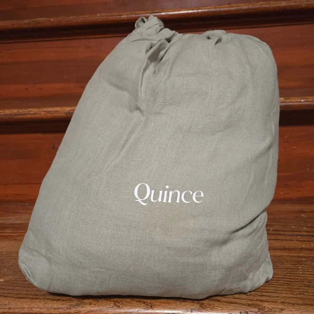 New Quince 100% European Flax Linen Full Duvet 3Pc Set Willowleaf $194 MSRP
